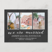 Houtskool Wedding aankondiging Fotocollage (Voorkant)