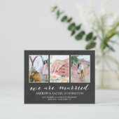 Houtskool Wedding aankondiging Fotocollage (Staand voorkant)