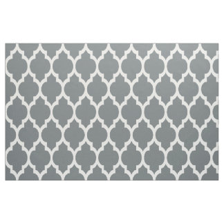 Houtskool Wit Marokkaans Quatrefoil Patroon #4 SZ1 Stof