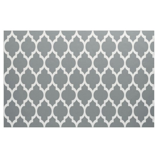 Houtskool Wit Marokkaans Quatrefoil Patroon #4 SZ1 Stof (Yard (91,4 cm))