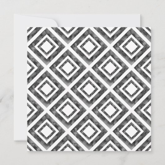 Houtskool Witte Aquarel Diamant Geometrisch Kaart (Achterkant)