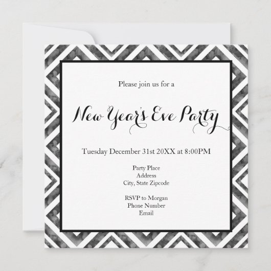 Houtskool Witte Aquarel Diamant Geometrisch Kaart (Voorkant)