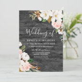 Houtskool Wood Blush & White Flowers Weddenschap Kaart (Staand voorkant)