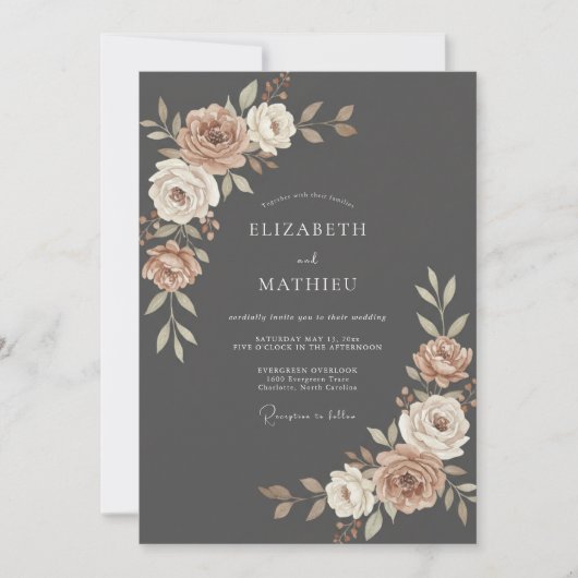 Houtskool Zachte Crème Ranunculus Eucalyptus Bruil Kaart (Voorkant)