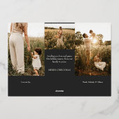 Houtskool Zeer Vrolijk Kerstmis Vier Foto Landscha Folie Feestdagenkaart (Achterkant)