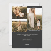 Houtskool Zeer Vrolijk Kerstmis Vier Foto Verticaa Feestdagenkaart (Achterkant)