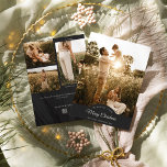 Houtskool Zeer Vrolijk Kerstmis Vier Foto Verticaa Feestdagenkaart<br><div class="desc">Dit Charcoal Very Merry Christmas Four Photo Vertical Holiday Kaart-ontwerp heeft een verfijnde donkergrijze achtergrond met een mix van eenvoudige ivoren letters en klassieke kalligrafie in combinatie met een minimalistische boho-stijl die een perfecte balans biedt tussen strakke moderne subtiliteit en elegantie. Dit charmante ontwerp is een mooie manier om uw...</div>