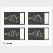 Houtskool zeer vrolijke kerstboom cadeau voor van rechthoekige sticker (Vel)
