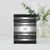 Houtskool Zilveren Strepen 29e Verjaardagsfeest Kaart (Staand voorkant)