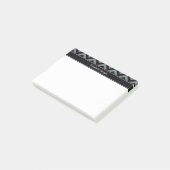 Houtskool, Zwart LG Chevron Zwart Naam Monogram Post-it® Notes (Schuin)