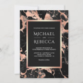 Houtskool Zwart Marmer Roos Goud Alles in Een Huwe Kaart (Voorkant)