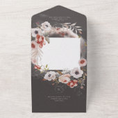  houtskool zwart & roze brander all in one uitnodiging (Buitenkant)