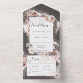  houtskool zwart & roze brander all in one uitnodiging (Binnen)