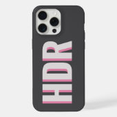 Houtskool Zwarte Schaduw Monogram met naam iPhone Hoesje (Achterkant)