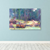 Houtskoolbranders Hout Splitters Tom Roberts 1886  Canvas Afdruk (Insitu (Houten vloer))