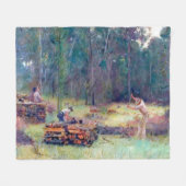 Houtskoolbranders Hout Splitters Tom Roberts 1886 Fleece Deken (Voorkant (Horizontaal))
