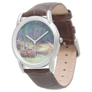 Houtskoolbranders Houtklievers Tom Roberts 1886 Horloge