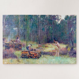 Houtskoolbranders Houtklievers Tom Roberts 1886 Legpuzzel