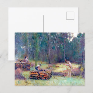 Houtskoolbranders Houtsplijters Tom Roberts 1886 Briefkaart