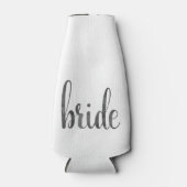 Houtskoolbruid, chic script, grijze waterverf flesjeskoeler (Voorkant)