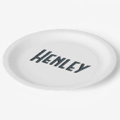 Houtskoolgrijs 3D Minimalistische Moderne Naam Papieren Bordje (Gekanteld)