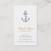 Houtskoolgrijs  anker verticaal visitekaartje (Voorkant)