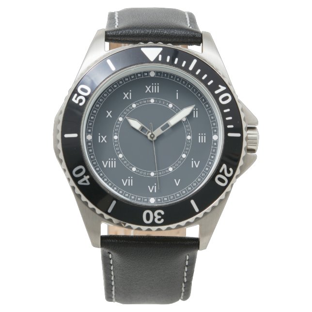 Houtskoolgrijs Horloge (Voorkant)