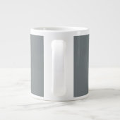 Houtskoolgrijs Wit Omkaderd Initiaal Monogram Grote Koffiekop (Achterkant)
