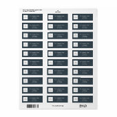 Houtskoolgrijs zakelijk logo retouradres etiket (Full Sheet)