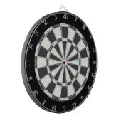 Houtskoolgrijs Zwart En Wit Dartbord (Voorkant Links)