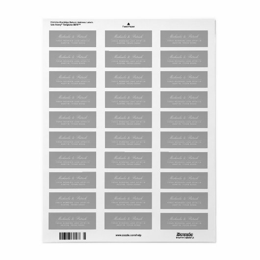 Houtskoolgrijze Adresetiketten Etiket (Full Sheet)