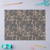 Houtskoolgrijze Boho Waterverf Wilde Bloemen Tissuepapier (Craft)