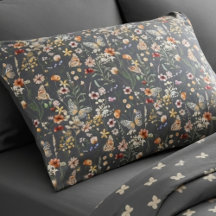 Houtskoolgrijze Boho-wilde bloemen