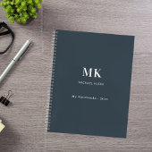Houtskoolgrijze naammonogram notitieboek