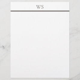 Houtskoolgrijze staaf Monogram Briefpapier Briefhoofd