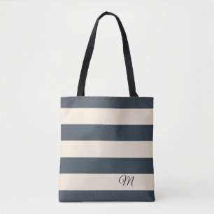 Houtskoolgrijze Strepen Tote Bag