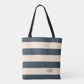 Houtskoolgrijze Strepen Tote Bag (Achterkant)