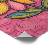 Houtskoolpotloodbloemen - Glas in lood Daisy Poster (Hoek)