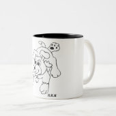 Houtskoolpotlooddog Tweekleurige Koffiemok (Voorkant rechts)