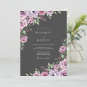 Houtskoolpruim Ranunculus Zachte Eucalyptus Bruilo Kaart (Staand voorkant)