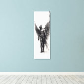 Houtskooltekening van menselijk vogeltje canvas afdruk (Insitu (Houten vloer))