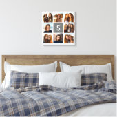 Houtskoolwit 8 Foto Collage Eigen Merkletter Canvas Afdruk (Insitu (Slaapkamer))