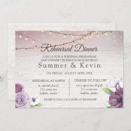 Houtskoord van lampjes Peony-repetitie, diner Kaart