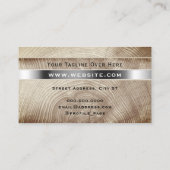 Houtsmeltextuur zilverstripe visitekaartje (Achterkant)