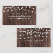 Houtsnaarlampen bruiloft RSVP-website Informatiekaartje (Voorkant / Achterkant)