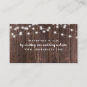 Houtsnaarlampen bruiloft RSVP-website Informatiekaartje (Voorkant)