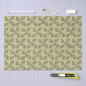 Houtsnede bladpatroon op antiek tissuepapier (Craft)