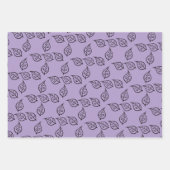 Houtsnede bladpatroon op pastel inpakpapier vel (Voorkant 3)