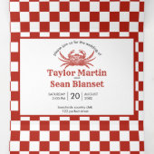 Houtsnede Krab Strand All-in-One Trouwen Drieluik Uitnodiging (Binnenkant midden)