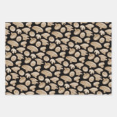 houtsnede-paddenstoelenpatroon inpakpapier vel (Voorkant 3)